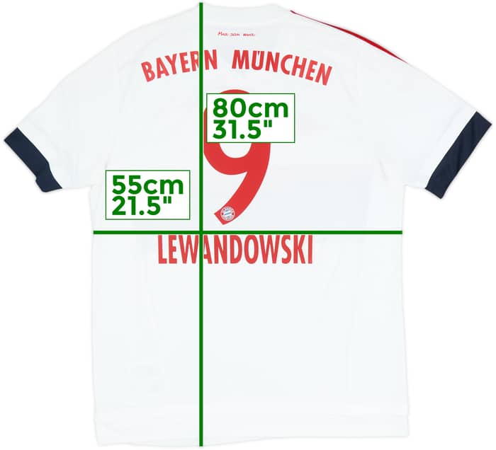Camiseta de visitante del Bayern Munich 2015-16 Lewandowski #9 - 6/10 - (L)