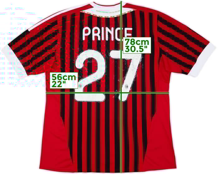 2011-12 AC Milan Home Shirt Prince #27 - 4/10 - (XL)