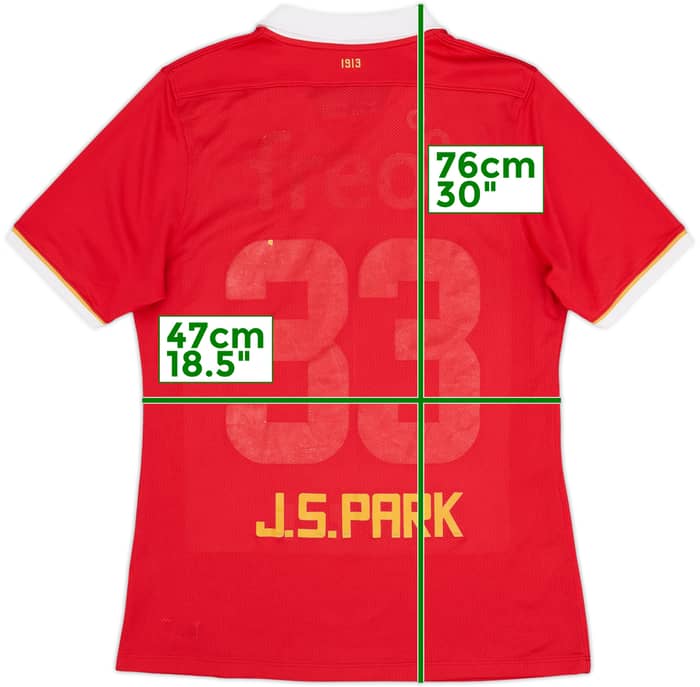 2013-14 PSV Centenary Authentic Home Shirt J.S.Park #33 - 4/10 - (L)