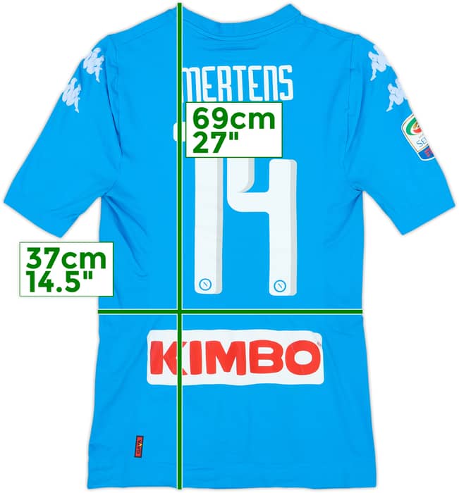 2016-17 Napoli Authentic Home Shirt Mertens #14 - 7/10 - (XL/XXL)