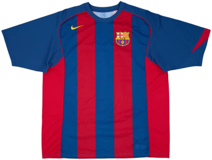 Camiseta básica de local del Barcelona 2004-05 Ronaldinho #10 - 8/10 - (XL)