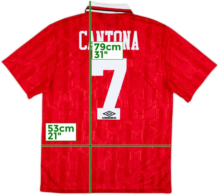 1992-94 Manchester United Home Shirt Cantona #7 - 8/10 - (L)