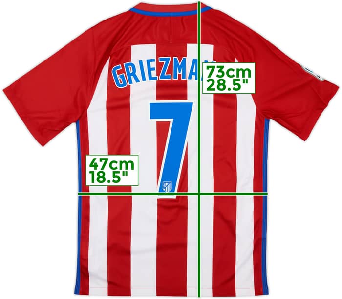 2016-17 Atletico Madrid Home Shirt Griezmann #7 - 6/10 - (S)