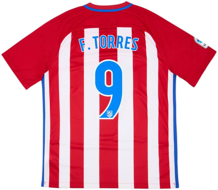 2016-17 Atletico Madrid Home Shirt Torres #9 - 6/10 - (L)