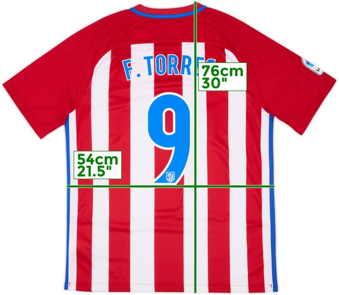 2016-17 Atletico Madrid Home Shirt Torres #9 - 6/10 - (L)