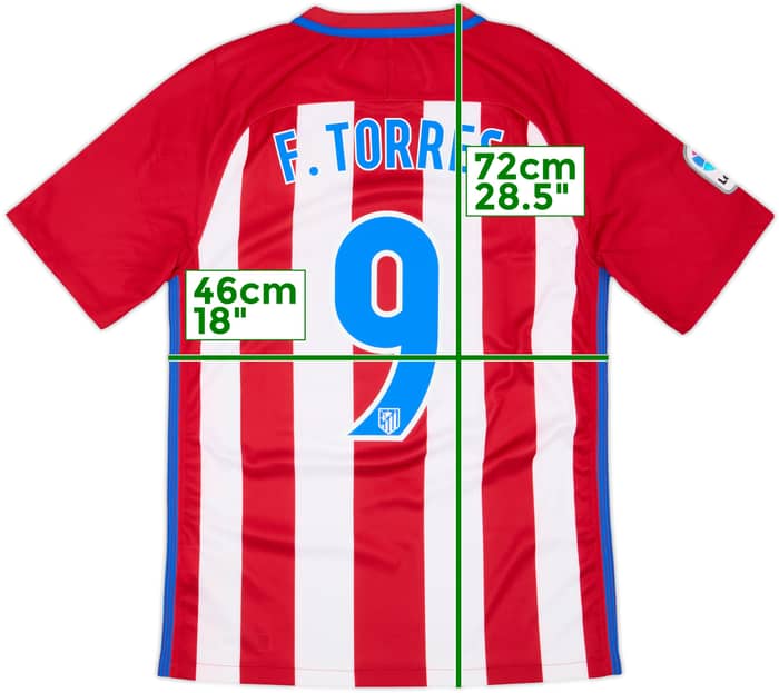 2016-17 Atletico Madrid Home Shirt Torres #9 - 6/10 - (S)