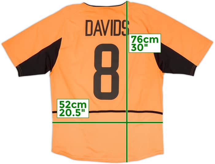 2002-04 Netherlands Basic Home Shirt Davids #8 - 8/10 - (M)