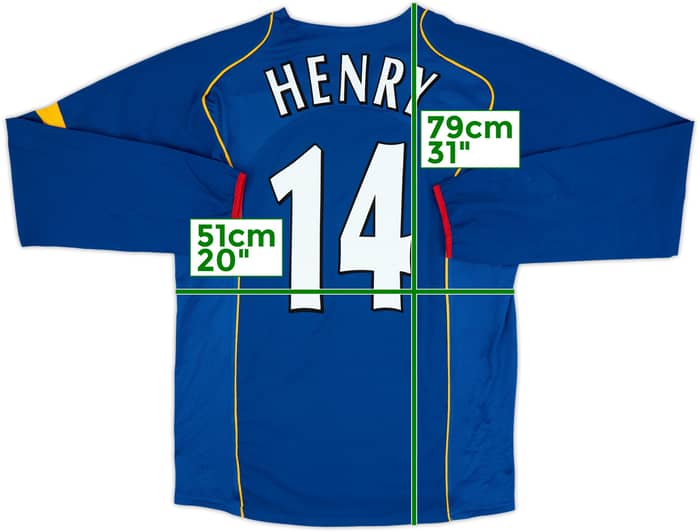 2004-06 Arsenal Away L/S Shirt Henry #14 - 8/10 - (L)