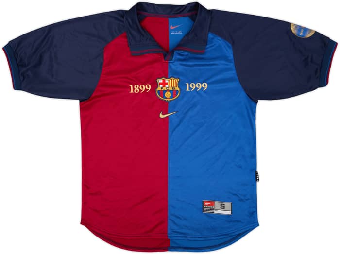 1999-00 Barcelona Centenary Home Shirt - 4/10 - (S)