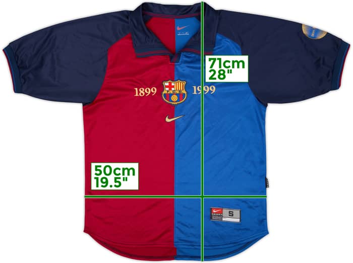 1999-00 Barcelona Centenary Home Shirt - 4/10 - (S)