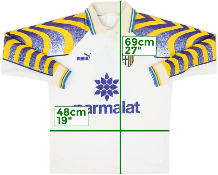 Camiseta Básica de local L/S del Parma 1995-97 #4 - 4/10 - (S)