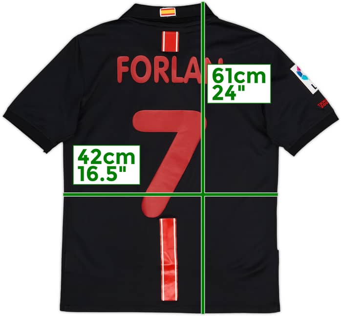 2009-10 Atletico Madrid Away Shirt Forlan #7 - 7/10 - (M.Boys)