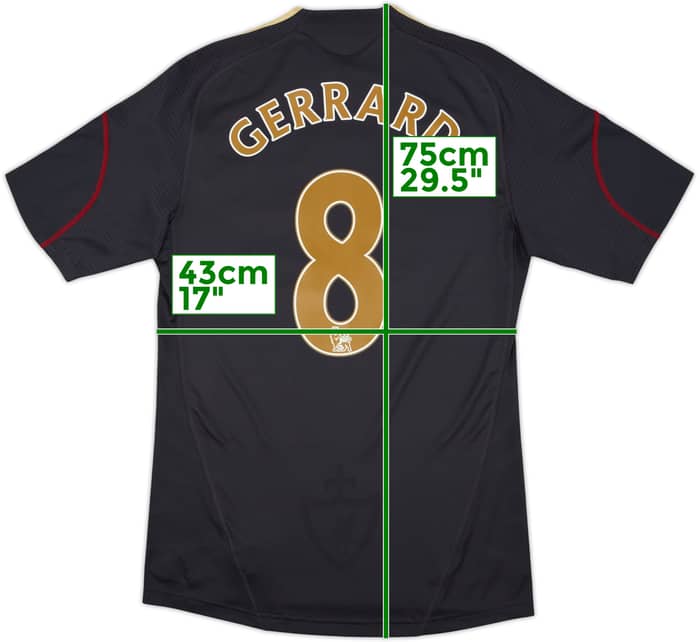 2009-10 Liverpool Visitante Camiseta Gerrard #8 - 7/10 - (S)