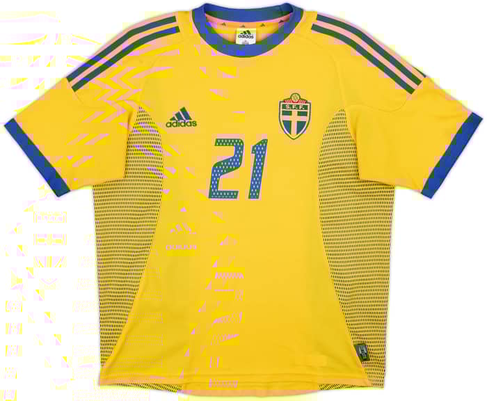 2002-03 Sweden Home Shirt Ibrahimovic #21 - 7/10 - (M)