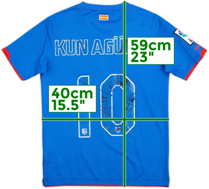 2010-11 Atletico Madrid Away Shirt Kun Aguero #10 - 4/10 - (M.Boys)