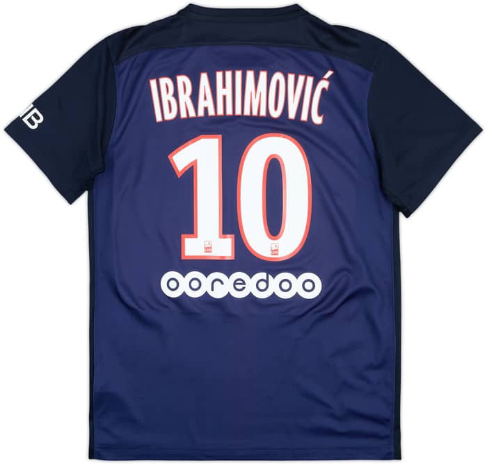 2015-16 Paris Saint-Germain Home Shirt Ibrahimovic #10 - 7/10 - (M)