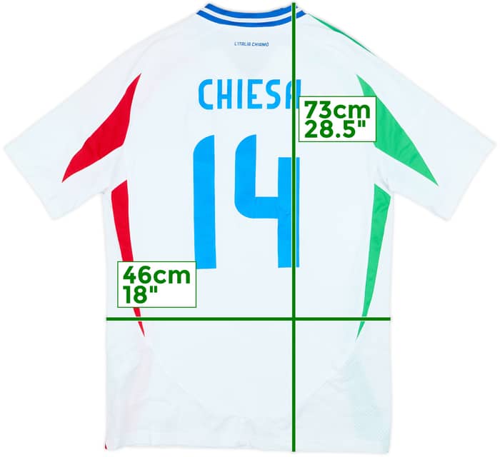 2024-25 Italy Away Shirt Chiesa #14 - 6/10 - (XL.Boys)