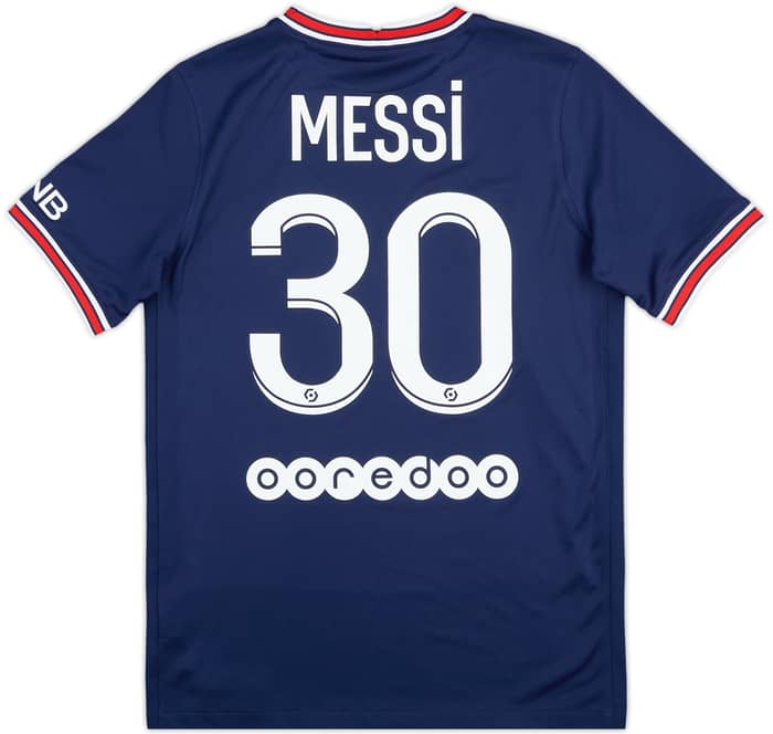 2021-22 Paris Saint-Germain Home Shirt Messi #30 - 6/10 - (XL.Boys)