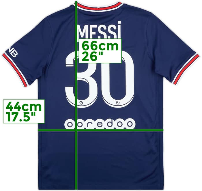 2021-22 Paris Saint-Germain Home Shirt Messi #30 - 6/10 - (XL.Boys)