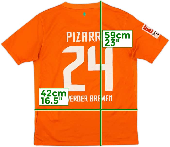 Camiseta de visitante del Werder Bremen 2011-12 Pizarro #24 - 6/10 - (Niños M)