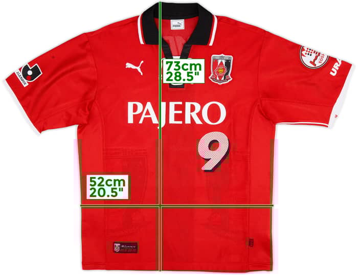 Camiseta de local de Urawa Red Diamonds 2001-02 #9 (Fukuda) - 8/10 - (M)