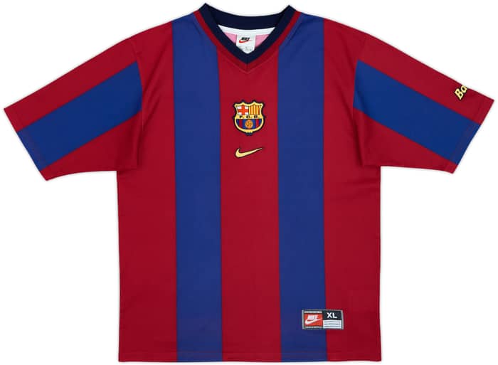 1998-00 Barcelona Basic Home Shirt Rivaldo #11 - 10/10 - (XL.Boys)