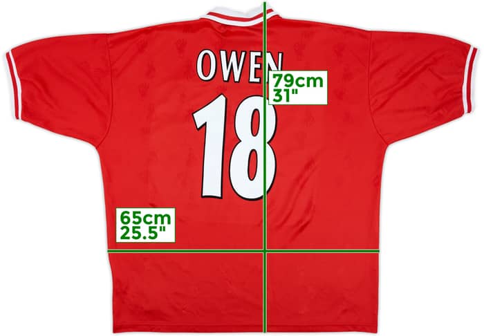 1996-98 Liverpool Home Shirt Owen #18 - 8/10 - (XXL)
