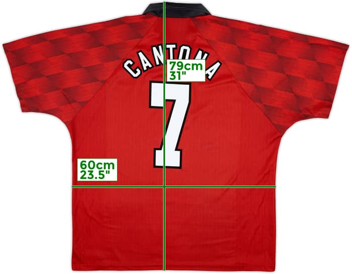 1996-98 Manchester United Home Shirt Cantona #7 - 8/10 - (XL)
