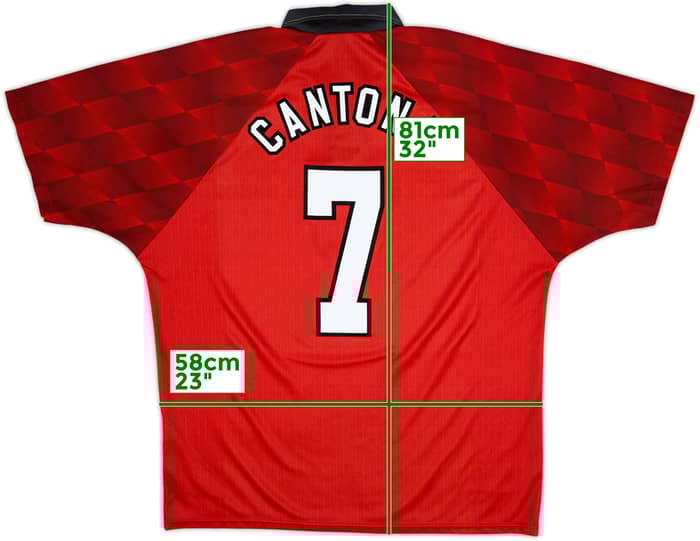 1996-98 Manchester United Home Shirt Cantona #7 - 8/10 - (XL)