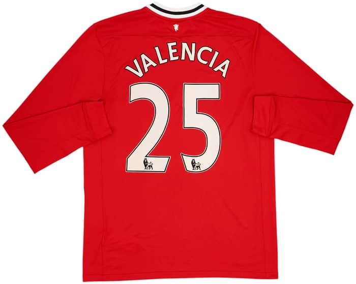 2011-12 Manchester United Home L/S Shirt Valencia #25 - 7/10 - (L)