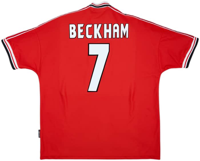 1998-00 Manchester United Home Shirt Beckham #7 - 7/10 - (XXL)