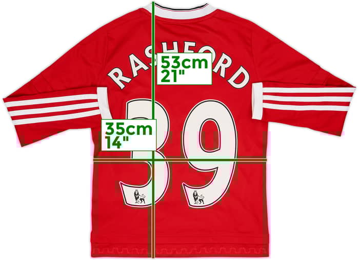 2015-16 Manchester United Home L/S Shirt Rashford #39 - 7/10 - (S.Boys)