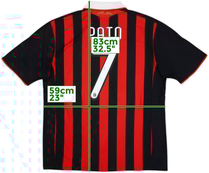 2009-10 AC Milan Home Shirt Pato #7 - 7/10 - (XL)