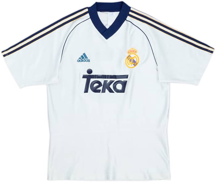 1998-00 Real Madrid Home Shirt R.Carlos #3 - 7/10 - (XL.Boys)
