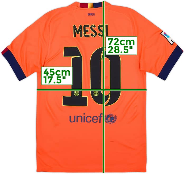 2014-15 Barcelona Camiseta de Visitante Messi #10 - 6/10 - (S)
