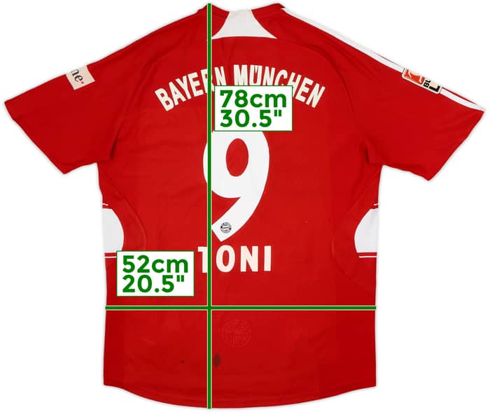 2007-08 Bayern Munich Home Shirt Toni #9 - 5/10 - (M)