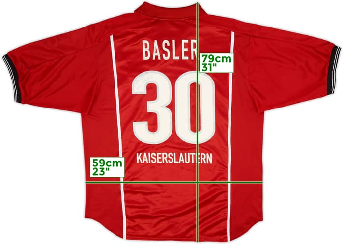 Camiseta de local firmada del Kaiserslautern 1999-00 Basler #30 - 7/10 - (XL)