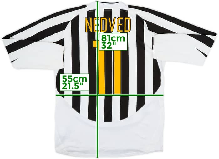 2003-04 Juventus Home L/S Shirt Nedved #11 - 7/10 - (L)