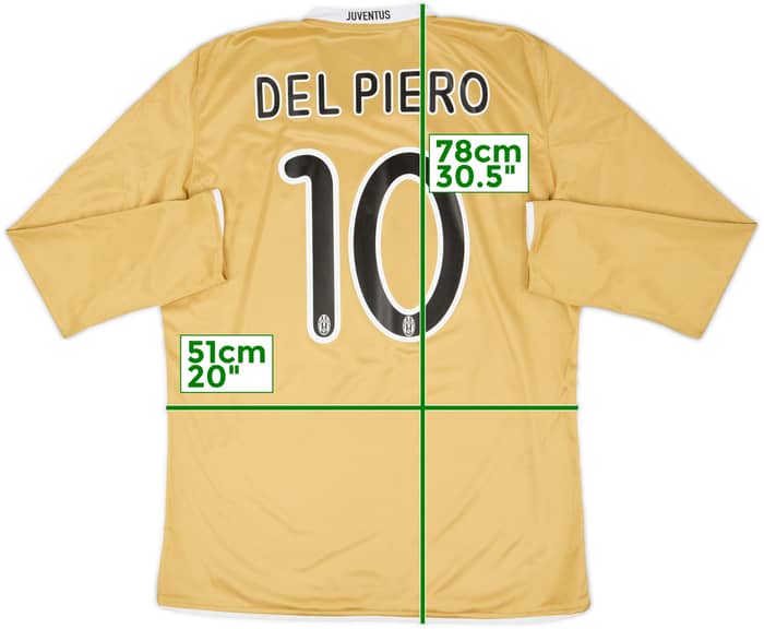 2008-09 Juventus Player Issue Away L/S Shirt Del Piero #10 - 6/10 - (XL)