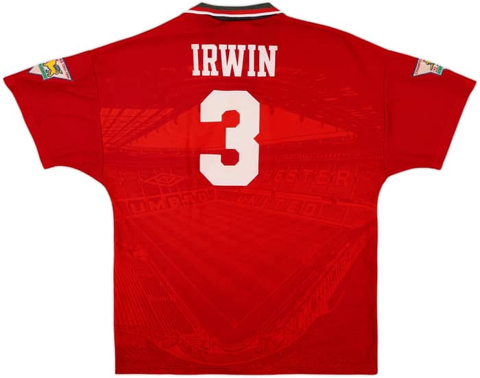 1994-96 Manchester United Home Shirt Irwin #3 - 8/10 - (L)