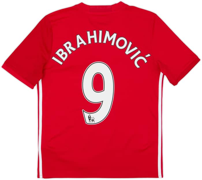 2016-17 Manchester United Home Shirt Ibrahimovic #9 - 9/10 - (L.Boys)