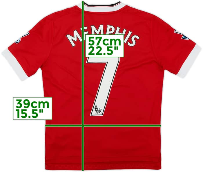 2015-16 Manchester United Home Shirt Memphis #7 - 9/10 - (M.Boys)