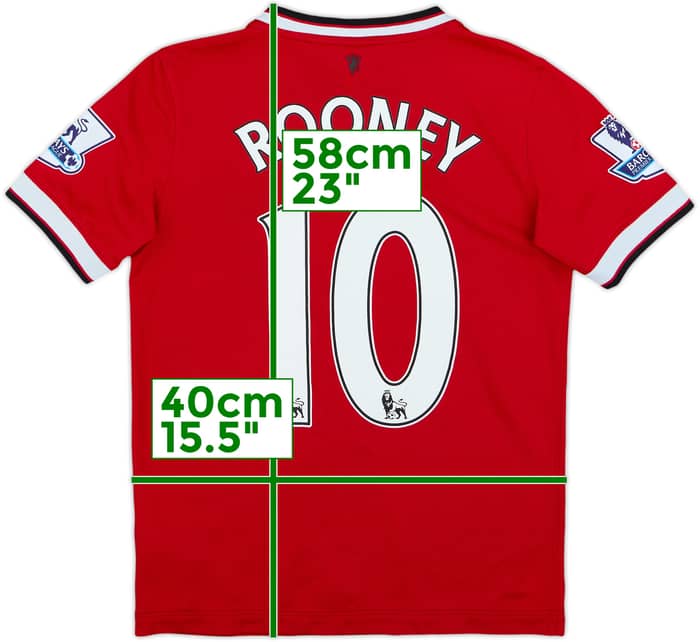 2014-15 Manchester United Home Shirt Rooney #10 - 6/10 - (M.Boys)