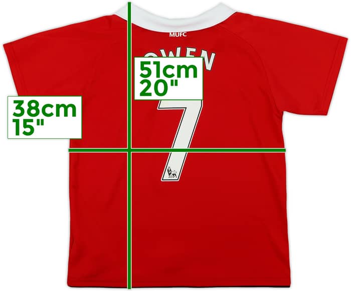 2010-11 Manchester United Home Shirt Owen #7 - 9/10 - (6-7 Years)