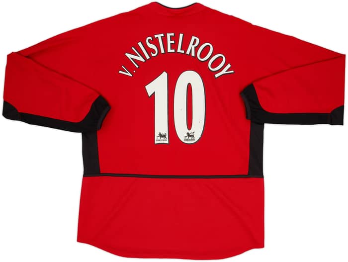 2002-04 Manchester United Home L/S Shirt V.Nistelrooy #10 - 7/10 - (L)