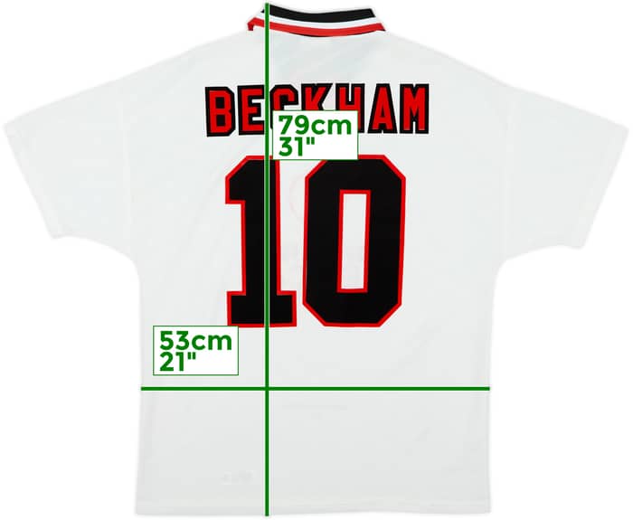 1996-97 Manchester United Away Shirt Beckham #10 - 6/10 - (L)