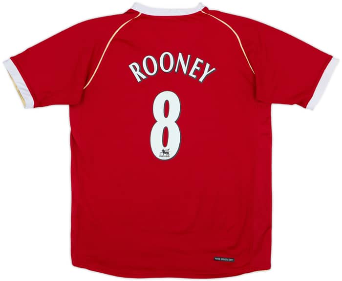2006-07 Manchester United Home Shirt Rooney #8 - 6/10 - (L.Boys)