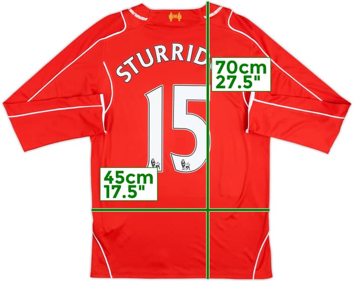2014-15 Liverpool Home L/S Shirt Sturridge #15 - 5/10 - (S)
