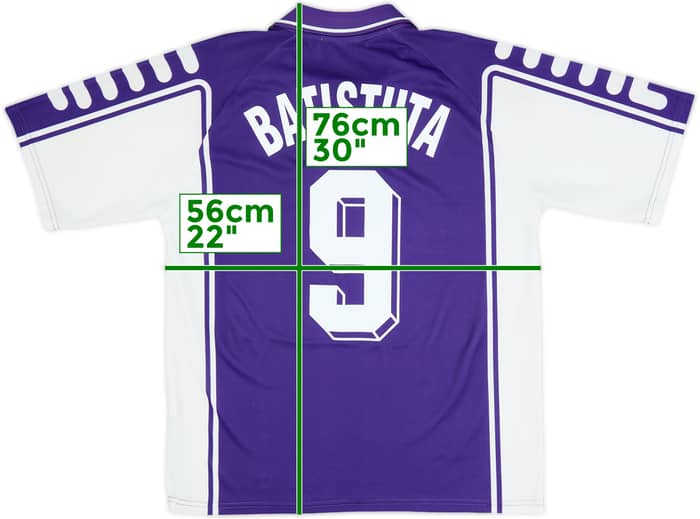 1999-00 Fiorentina Home Shirt Batistuta #9 - 9/10 - (L)