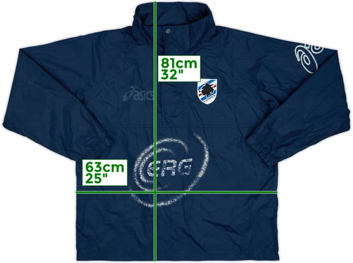 Chaqueta de lluvia con capucha 1/4 Zip Asics del Sampdoria 2002-03 - 4/10 - (L)